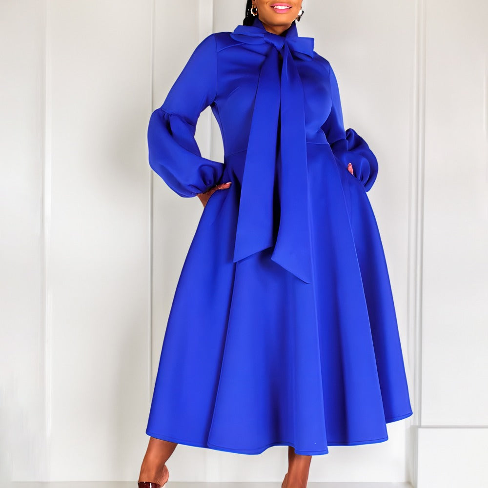 Women Dress High Waist Gown European and American Style Dress