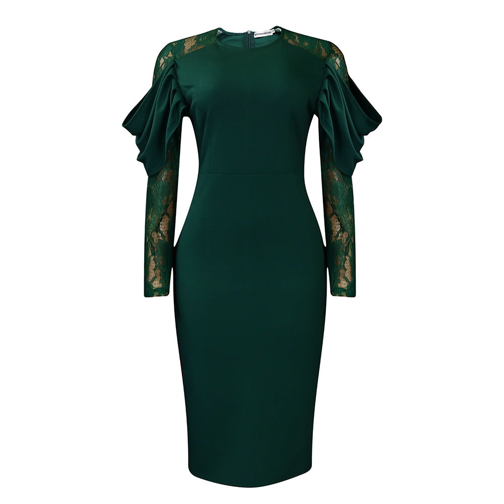 Women Dress Women's Lace Stitching
